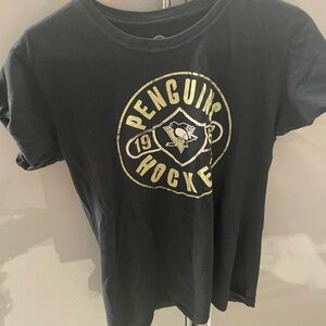 NHL Black T-Shirt with Gold Logo